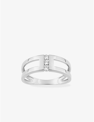 Bague trilogie or blanc 375...