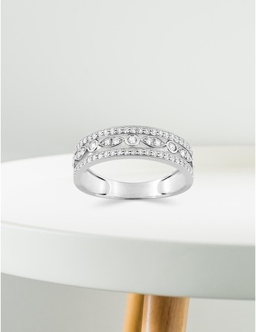 Bague or blanc 375‰ et...