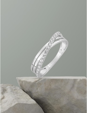 Bague fantaisie or blanc...