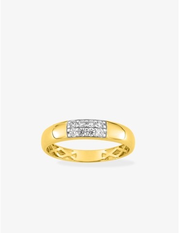 Bague jonc or jaune 375‰ et...
