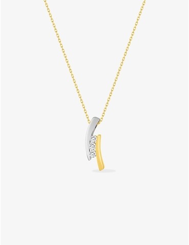 Collier bicolore or jaune...
