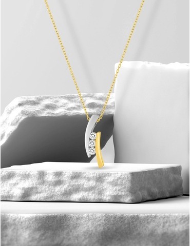 Collier bicolore or jaune...
