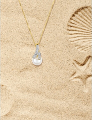 Collier or jaune 375‰ et...