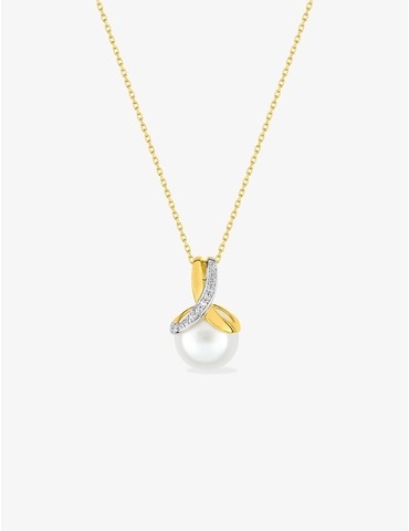 Collier or jaune 375‰ et...