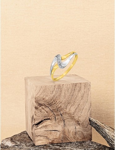 Bague bicolore or jaune 375 ‰