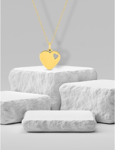 Pendentif cœur or jaune 375 ‰