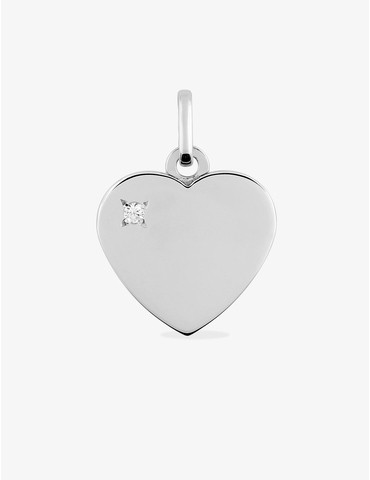 Pendentif cœur or blanc 375 ‰