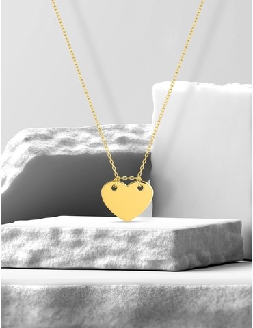 Collier cœur or jaune 375 ‰