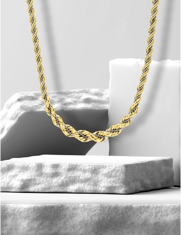 Chaîne corde en or jaune 375 ‰