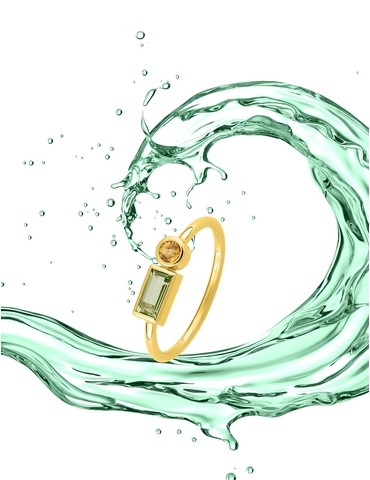 Bague or jaune 750 ‰ et...