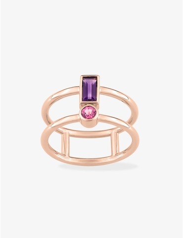 Bague or rose 750 ‰...