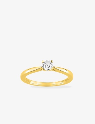 Bague solitaire en or jaune...