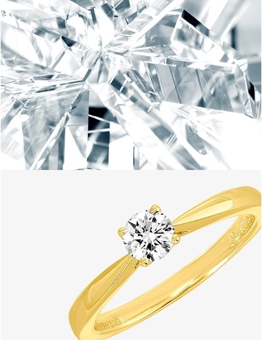 Bague solitaire en or jaune...
