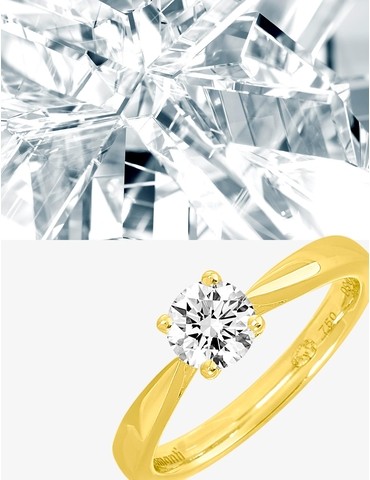 Bague solitaire en or jaune...