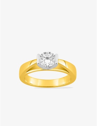 Bague solitaire en or jaune...