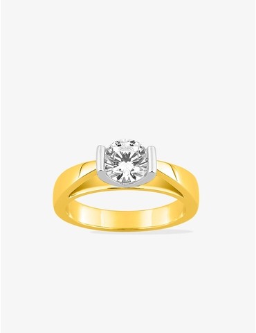 Bague solitaire en or jaune...