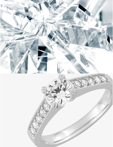 Bague solitaire accompagnée...