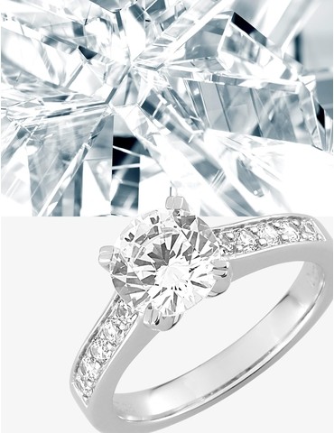 Bague solitaire accompagnée...