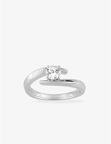 Bague solitaire en or blanc...