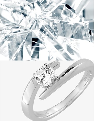 Bague solitaire en or blanc...