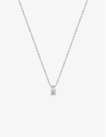 Collier solitaire or blanc...