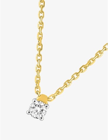 Collier solitaire bicolore...