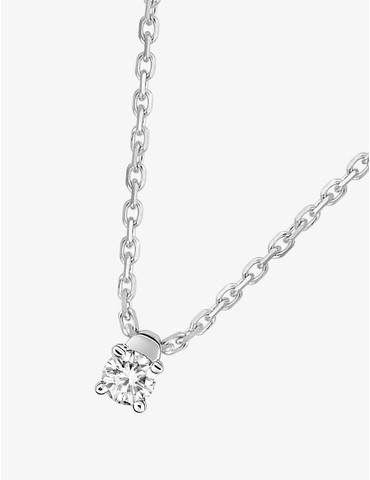 Collier solitaire or blanc...