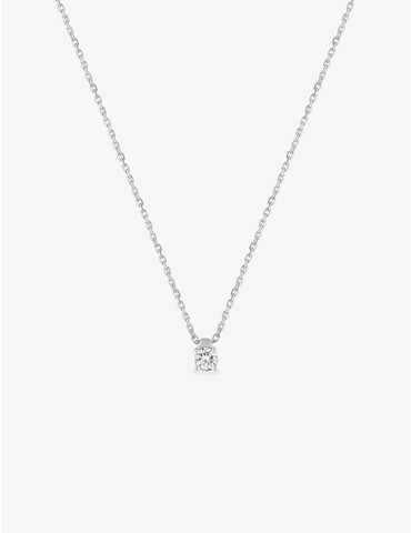Collier solitaire or blanc...