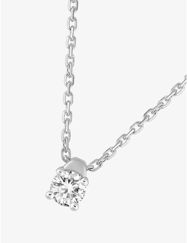 Collier solitaire or blanc...
