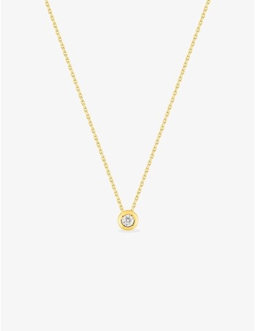 Collier solitaire or jaune...