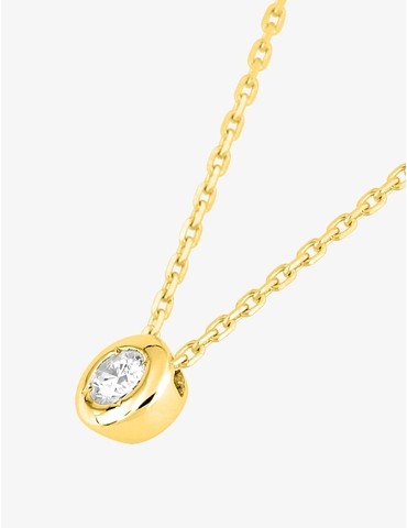 Collier solitaire or jaune...