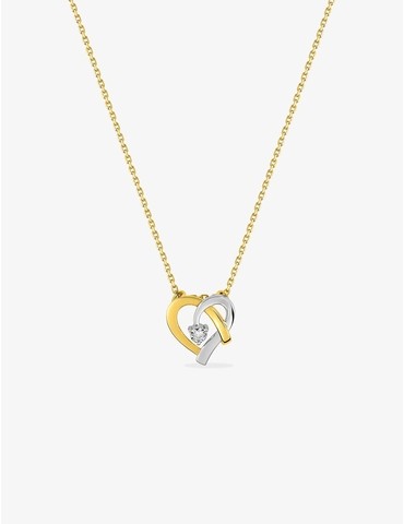 Collier cœur bicolore or...