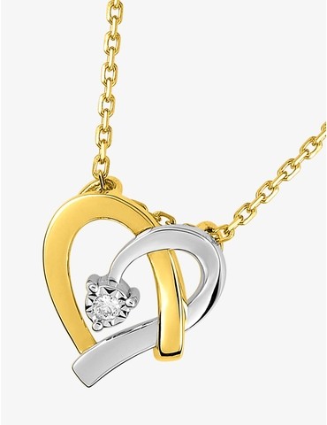 Collier cœur bicolore or...