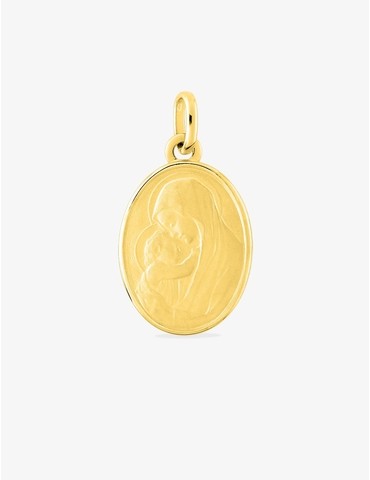 Pendentif médaille vierge à...