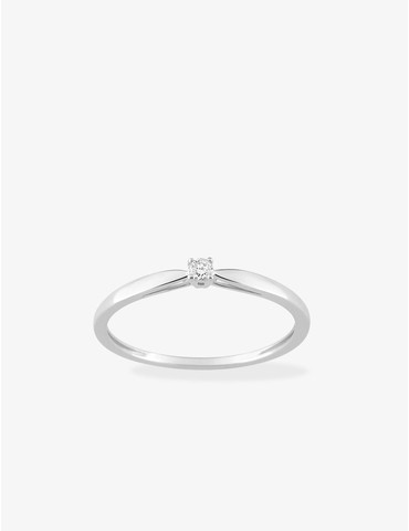 Bague solitaire or blanc...
