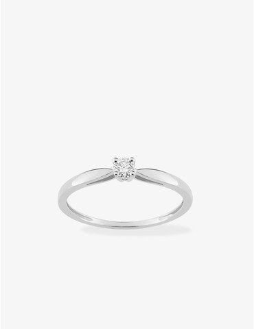 Bague solitaire or blanc...