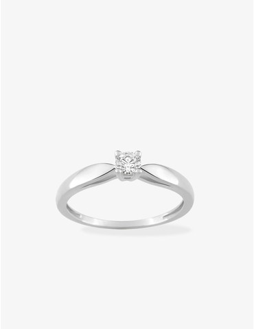 Bague solitaire or blanc...