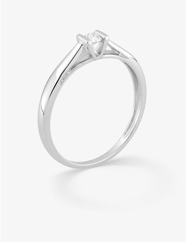 Bague solitaire or blanc...