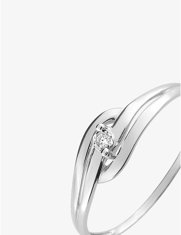 Bague solitaire or blanc...