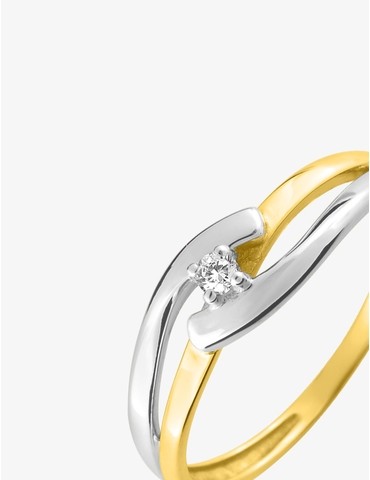 Bague solitaire bicolore or...