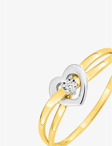 Bague solitaire bicolore or...
