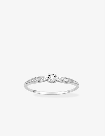 Bague solitaire accompagné...