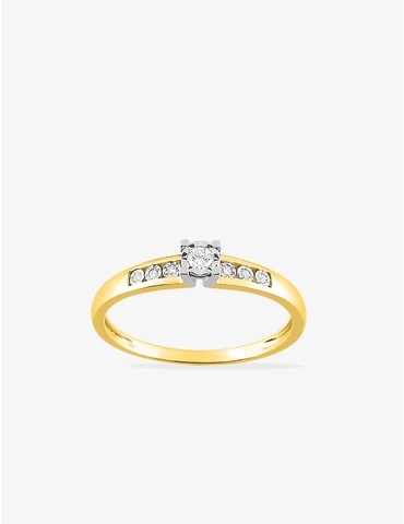 Bague solitaire accompagné...