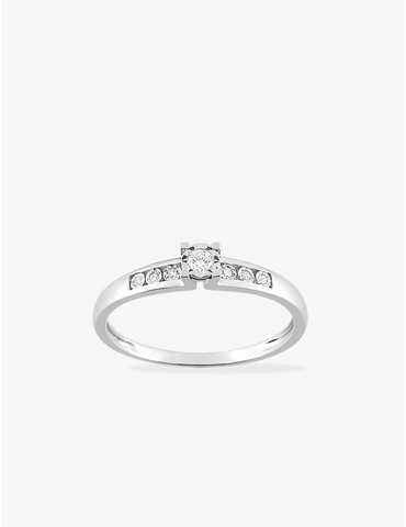 Bague solitaire accompagné...