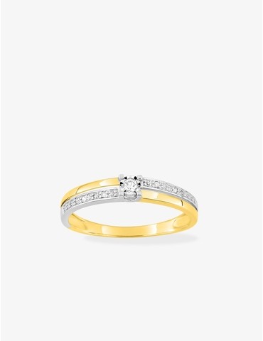 Bague solitaire accompagné...
