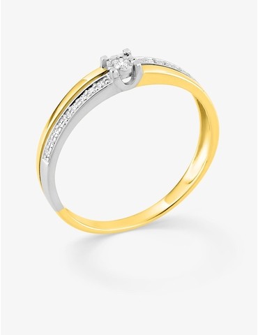 Bague solitaire accompagné...