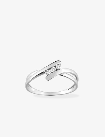 Bague trilogie or blanc 750...