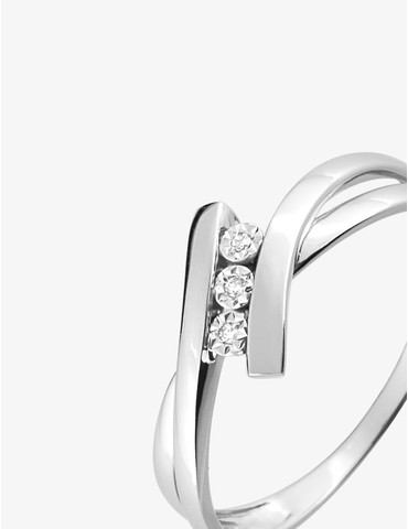 Bague trilogie or blanc 750...