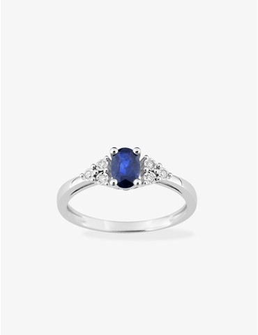 Bague or blanc 750 ‰,...