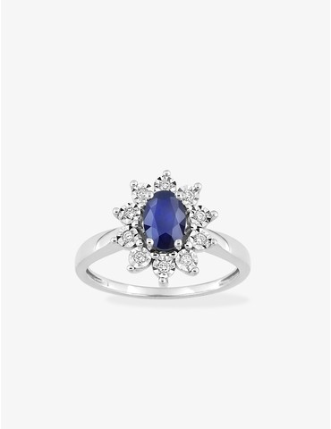 Bague or blanc 750 ‰,...